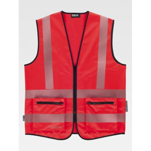 GILET ALTA VISIBILITA E BANDE RIFRANGENTI DISCONTINUE C3657