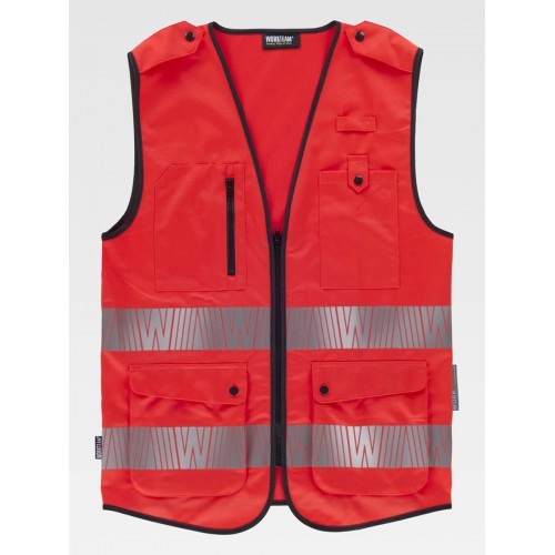 GILET ALTA VISIBILITA E BANDE RIFRANGENTI SEGMENTATE C3677