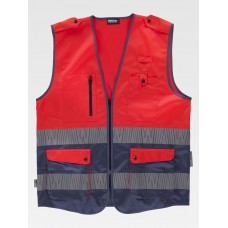 GILET ALTA VISIBILITA E BANDE RIFRANGENTI SEGMENTATE C3687