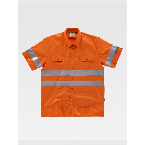 CAMICIA MANICA CORTA ALTA VISIBILITA E BANDE RIFRANGENTI C3810