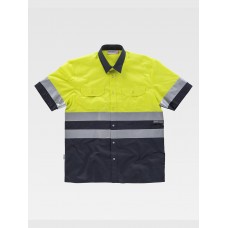 CAMICIA MANICA CORTA ALTA VISIBILITA E BANDE RIFRANGENTI C3811