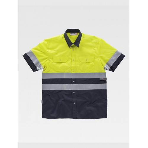 CAMICIA MANICA CORTA ALTA VISIBILITA E BANDE RIFRANGENTI C3811