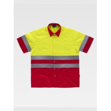 CAMICIA MANICA CORTA ALTA VISIBILITA E BANDE RIFRANGENTI C3812
