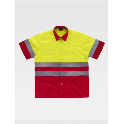 CAMICIA MANICA CORTA ALTA VISIBILITA E BANDE RIFRANGENTI C3812