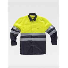 CAMICIA MANICA LUNGA ALTA VISIBILITA E BANDE RIFRANGENTI C3813
