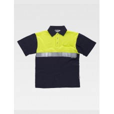 POLO MANICA CORTA ALTA VISIBILITA E BANDE RIFRANGENTI C3841