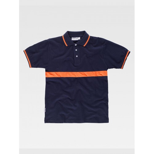 POLO MANICA CORTA CON FASCIA COLORATA A CONTRASTO C3850