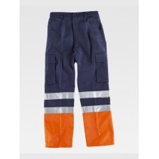 PANTALONE MULTITASCHE ALTA VISIBILITA E BANDE RIFRANGENTI C4014