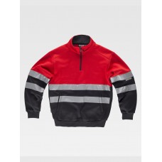 FELPA MEZZA ZIP BANDE RIFRANGENTI C9033