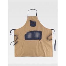 GREMBIULE CON PETTORINA  TESSUTO CANVAS E DENIM M720