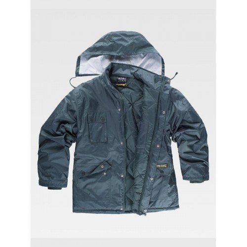 PARKA IMBOTTITO CON CAPPUCCIO TESSUTO OXFORD S1000