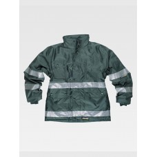 PARKA IMBOTTITO BANDE RIFRANGENTI TESSUTO OXFORD S1008