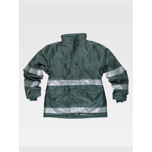 PARKA IMBOTTITO BANDE RIFRANGENTI TESSUTO OXFORD S1008
