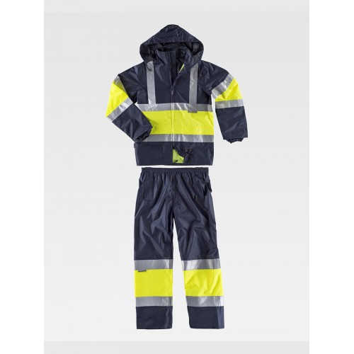 COMPLETO IMPERMEABILE GIACCA + PANTALONE ALTA VISIBILITA CLASSE 2 S2018