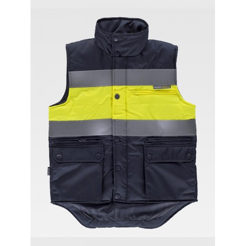 GILET INBOTTITO ALTA VISIBILITA E BANDE RIFRANGENTI S4032