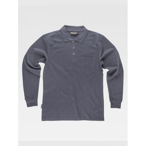 POLO MANICA LUNGA CON TASCHINO S6508