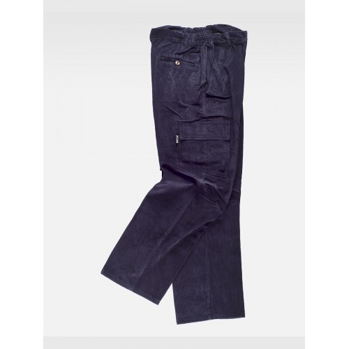 PANTALONE DA LAVORO MULTITASCHE IN VELLUTO S7014
