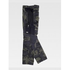 PANTALONE MULTITASCHE RINFORZI ALLE GINOCCHIA CAMOUFLAGE S8515
