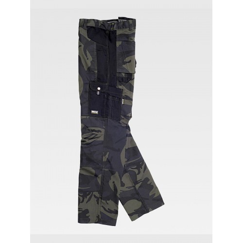 PANTALONE MULTITASCHE RINFORZI ALLE GINOCCHIA CAMOUFLAGE S8515