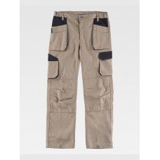 PANTALONE DA LAVORO MULTITASCHE ELASTICIZZATO PROTEZIONE ALLE GINOCCHIA WF2650