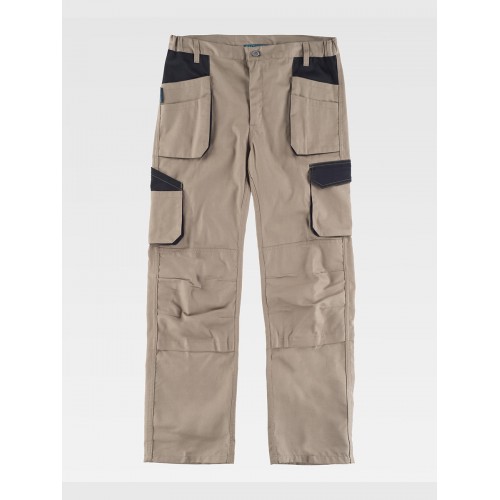 PANTALONE DA LAVORO MULTITASCHE ELASTICIZZATO PROTEZIONE ALLE GINOCCHIA WF2650